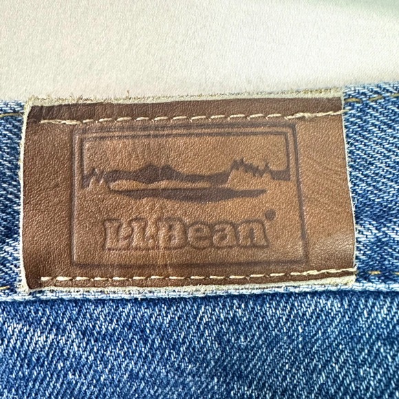 L.L. BEAN Vintage Blue Denim Flannel Lined Straight Leg Jeans Women's Plus 16 R - Picture 8 of 9